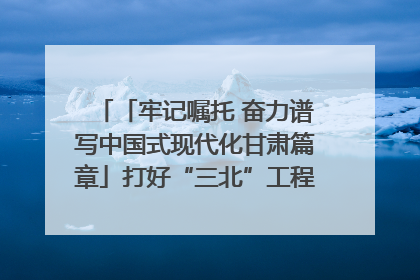 「牢记嘱托 奋力谱写中国式现代化甘肃篇章」打好“三北”工程攻坚战 筑牢国家西部生态安全屏障