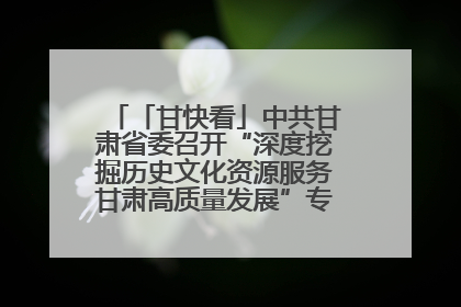 「甘快看」中共甘肃省委召开“深度挖掘历史文化资源服务甘肃高质量发展”专题协商座谈会 胡昌升主持并讲话