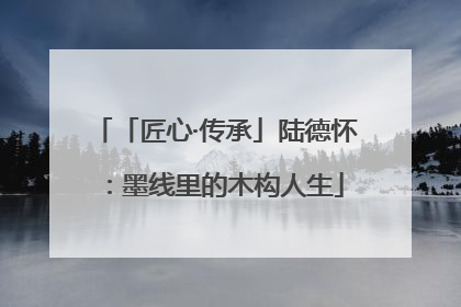 「匠心·传承」陆德怀：墨线里的木构人生