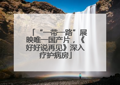 “一带一路”展映唯一国产片，《好好说再见》深入疗护病房