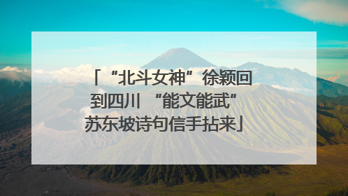 “北斗女神”徐颖回到四川 “能文能武”苏东坡诗句信手拈来