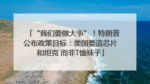 “我们要做大事”！特朗普公布政策目标：美国要造芯片和坦克 而非T恤袜子