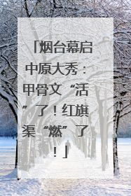 烟台幕启中原大秀：甲骨文“活”了！红旗渠“燃”了！