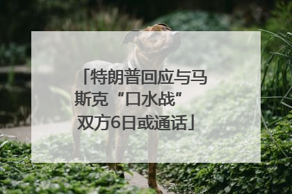 特朗普回应与马斯克“口水战” 双方6日或通话