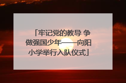 牢记党的教导 争做强国少年——向阳小学举行入队仪式