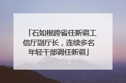 石如根跨省任新疆工信厅副厅长，连续多名年轻干部调任新疆