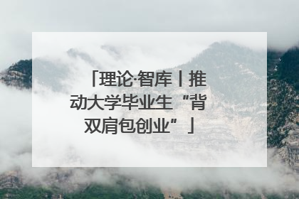理论·智库丨推动大学毕业生“背双肩包创业”