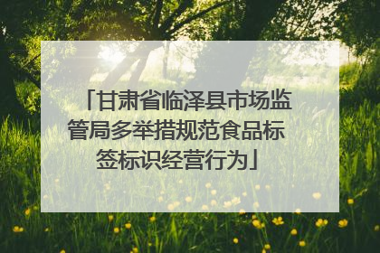 甘肃省临泽县市场监管局多举措规范食品标签标识经营行为