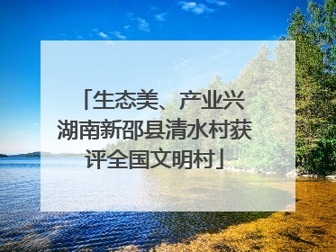 生态美、产业兴 湖南新邵县清水村获评全国文明村