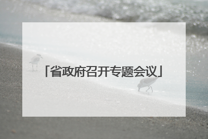 省政府召开专题会议