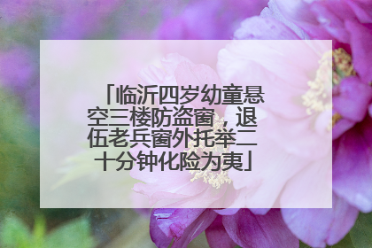 临沂四岁幼童悬空三楼防盗窗，退伍老兵窗外托举二十分钟化险为夷