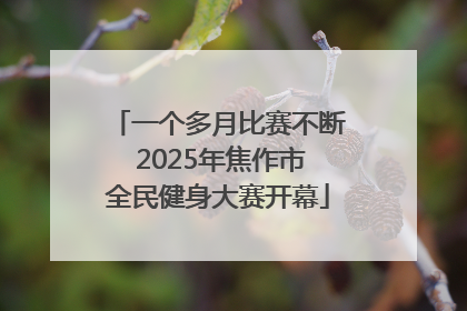 一个多月比赛不断 2025年焦作市全民健身大赛开幕