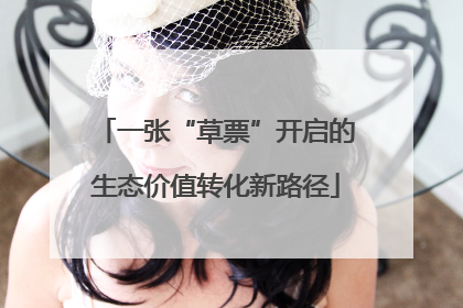 一张“草票”开启的生态价值转化新路径
