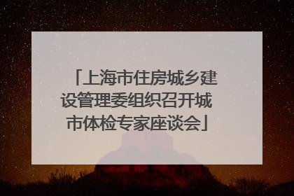 上海市住房城乡建设管理委组织召开城市体检专家座谈会