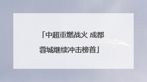 中超重燃战火 成都蓉城继续冲击榜首