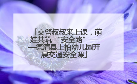 交警叔叔来上课，萌娃共筑 “安全路”——德清县上柏幼儿园开展交通安全课