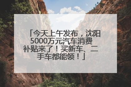 今天上午发布，沈阳5000万元汽车消费补贴来了！买新车、二手车都能领！