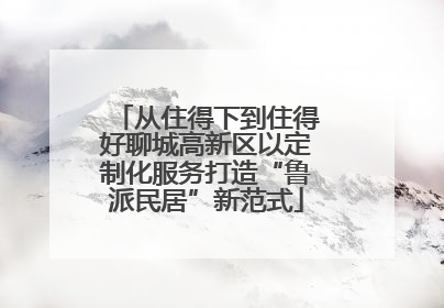 从住得下到住得好聊城高新区以定制化服务打造“鲁派民居”新范式