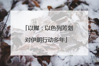 以媒：以色列筹划对伊朗行动多年