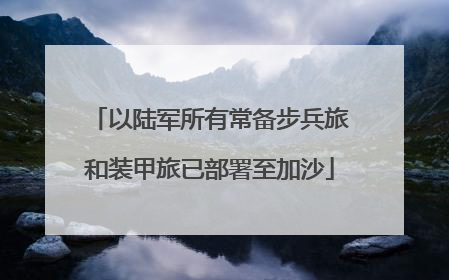 以陆军所有常备步兵旅和装甲旅已部署至加沙
