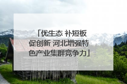 优生态 补短板 促创新 河北增强特色产业集群竞争力