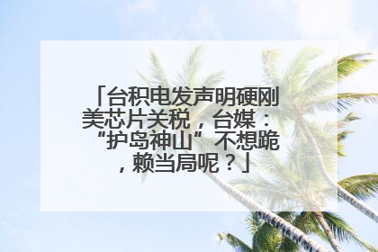台积电发声明硬刚美芯片关税，台媒：“护岛神山”不想跪，赖当局呢？