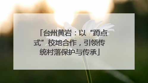 台州黄岩：以“蹲点式”校地合作，引领传统村落保护与传承
