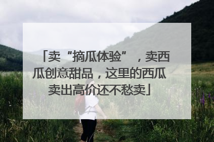 卖“摘瓜体验”，卖西瓜创意甜品，这里的西瓜卖出高价还不愁卖