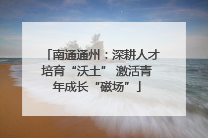 南通通州：深耕人才培育“沃土” 激活青年成长“磁场”
