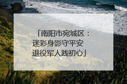 南阳市宛城区：迷彩身影守平安 退役军人践初心