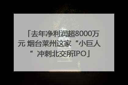 去年净利润超8000万元 烟台莱州这家“小巨人”冲刺北交所IPO