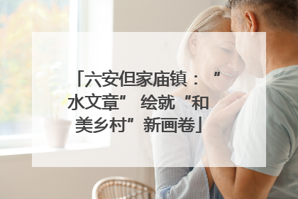 六安但家庙镇：“水文章” 绘就“和美乡村”新画卷