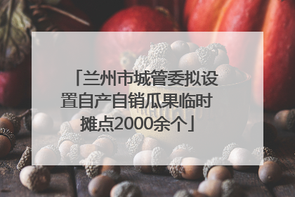 兰州市城管委拟设置自产自销瓜果临时摊点2000余个