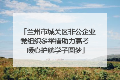 兰州市城关区非公企业党组织多举措助力高考 暖心护航学子圆梦