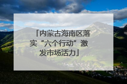内蒙古海南区落实“六个行动”激发市场活力