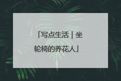 写点生活｜坐轮椅的养花人