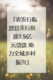 农发行临澧县支行投放7.5亿元贷款 助力全域乡村振兴