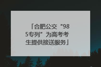 合肥公交“985专列”为高考考生提供接送服务