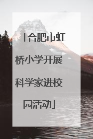 合肥市虹桥小学开展科学家进校园活动
