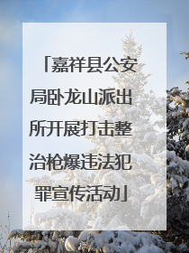 嘉祥县公安局卧龙山派出所开展打击整治枪爆违法犯罪宣传活动