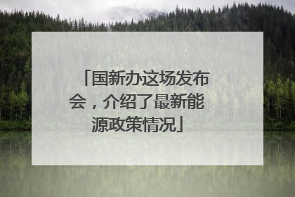 国新办这场发布会，介绍了最新能源政策情况