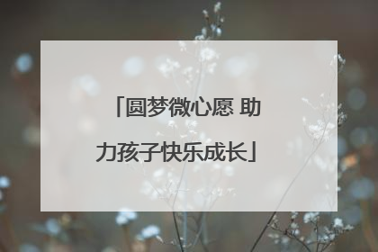 圆梦微心愿 助力孩子快乐成长