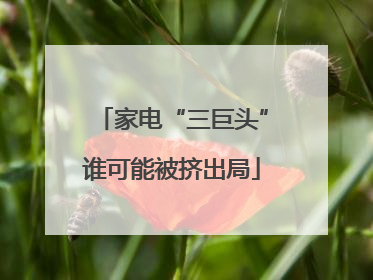 家电“三巨头”谁可能被挤出局