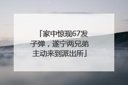 家中惊现67发子弹，遂宁两兄弟主动来到派出所