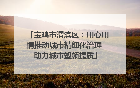 宝鸡市渭滨区：用心用情推动城市精细化治理 助力城市塑颜提质