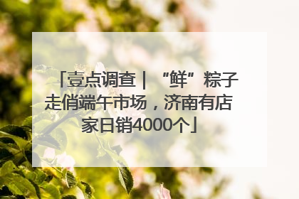壹点调查｜“鲜”粽子走俏端午市场，济南有店家日销4000个