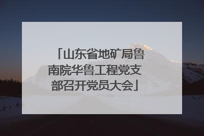 山东省地矿局鲁南院华鲁工程党支部召开党员大会