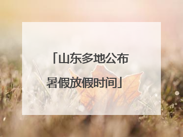 山东多地公布暑假放假时间