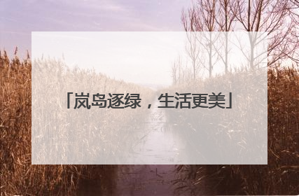 岚岛逐绿，生活更美