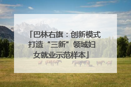 巴林右旗：创新模式 打造“三新”领域妇女就业示范样本